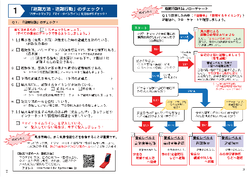 防災チェックシート 風水害編2～3ページ目