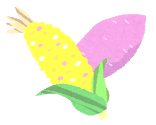 とうもろこしとさつまいものイラスト