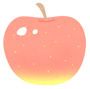 赤くツヤツヤしたりんごのイラスト