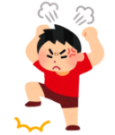 男の子がイライラして怒っているイラスト
