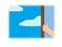 窓を開く手と、その奥に青空が見えているイラスト