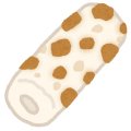 ところどころに茶色い斑点模様がある、ちくわのイラスト