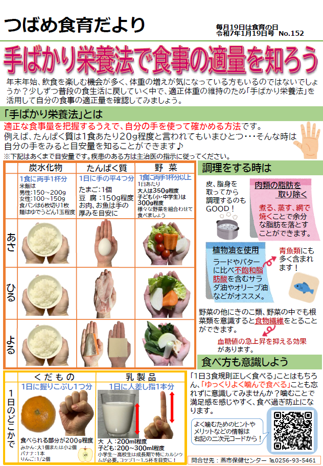 つばめ食育だより令和7年1月19日号