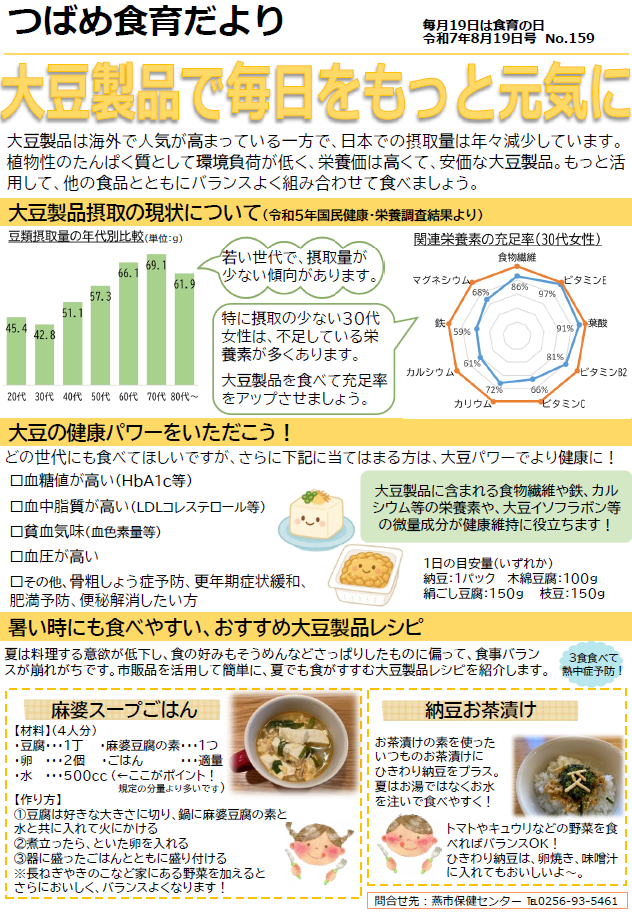 つばめ食育だより令和7年8月19日号