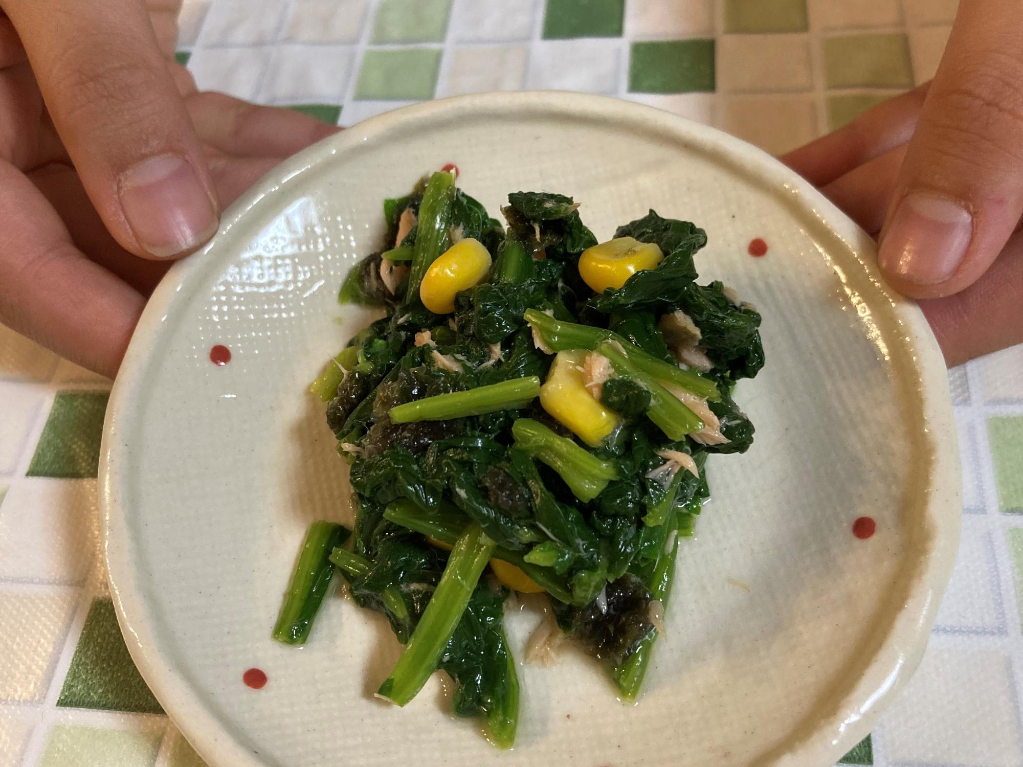 ほうれん草とツナのさっぱり和え
