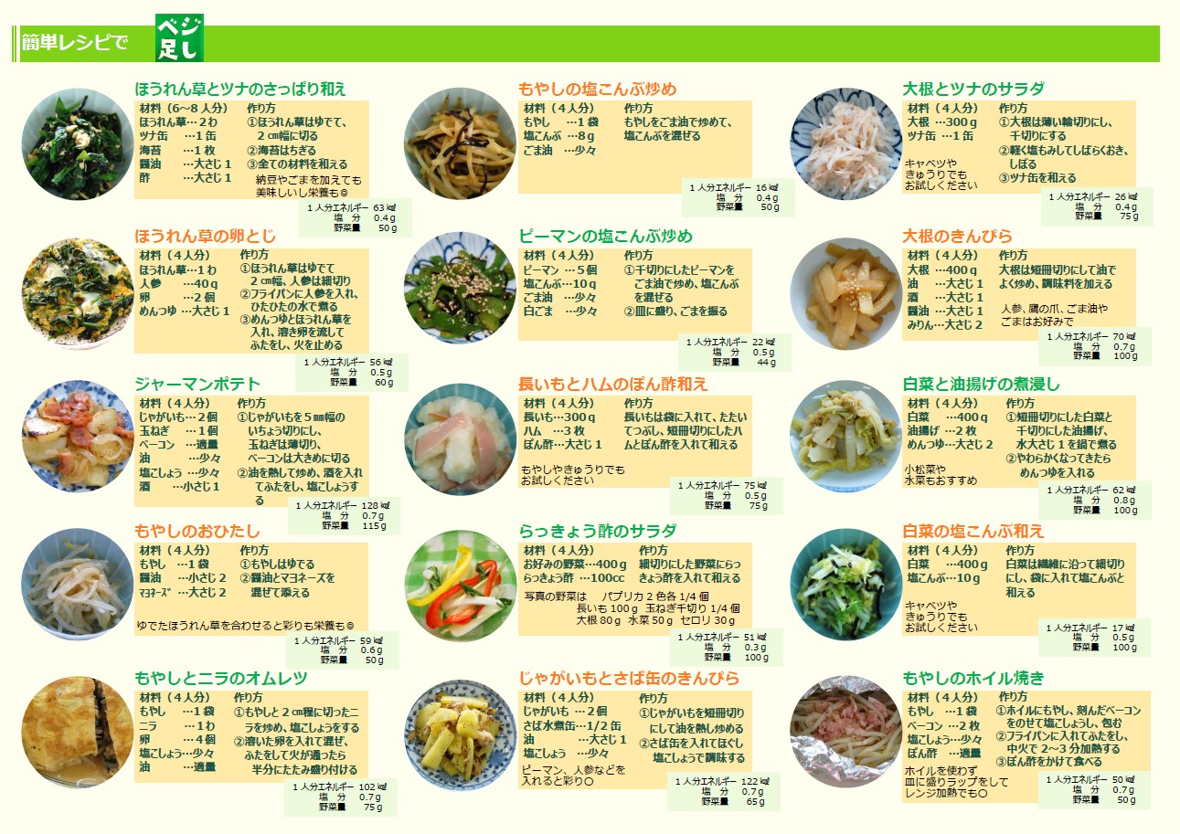 ベジ足ししようチラシ(レシピ)