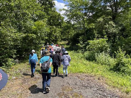 長善館学習塾の塾生がキャンプ地を探索している様子