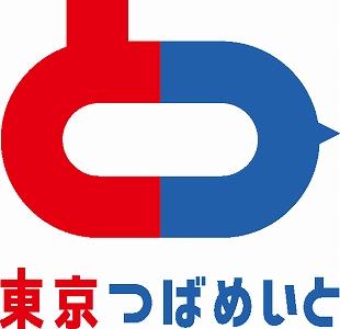 赤青2色のカラーで描かれた「東京つばめいと」のロゴ