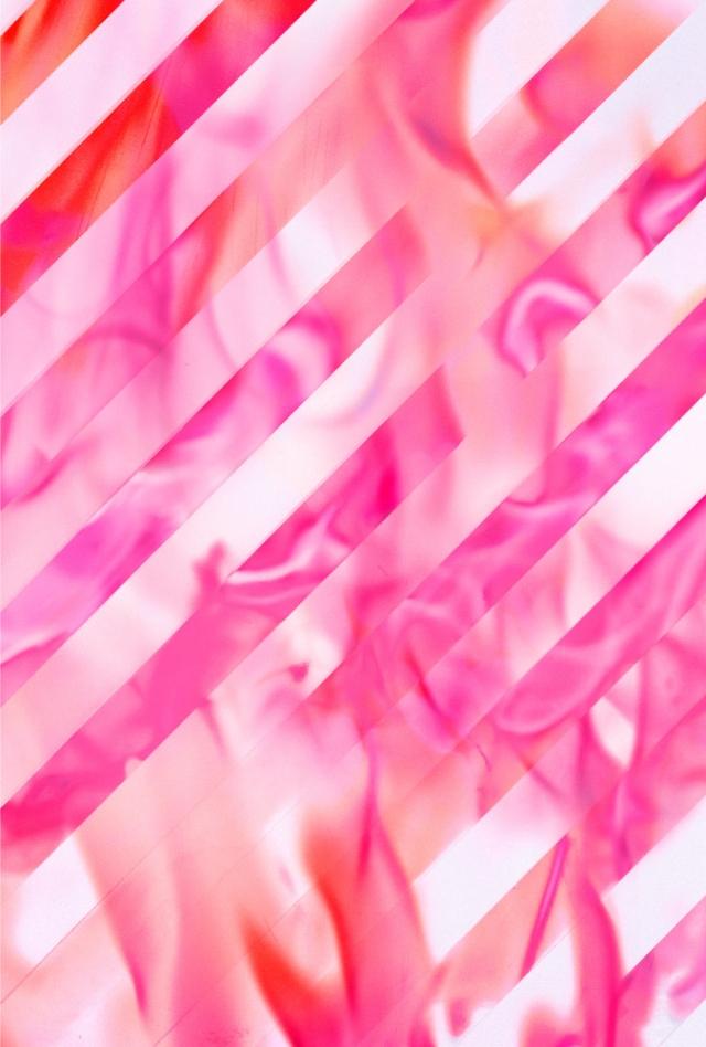ピンク色のストライプ模様が描かれたテープカットのイメージイラスト