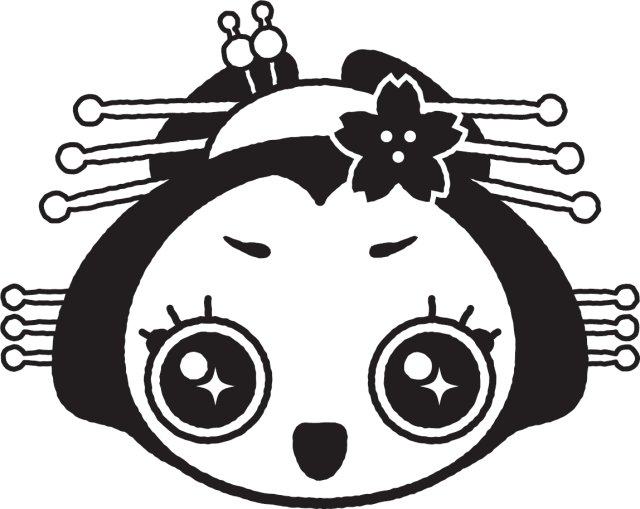 白い背景に黒1色で描かれているきららんのイラスト