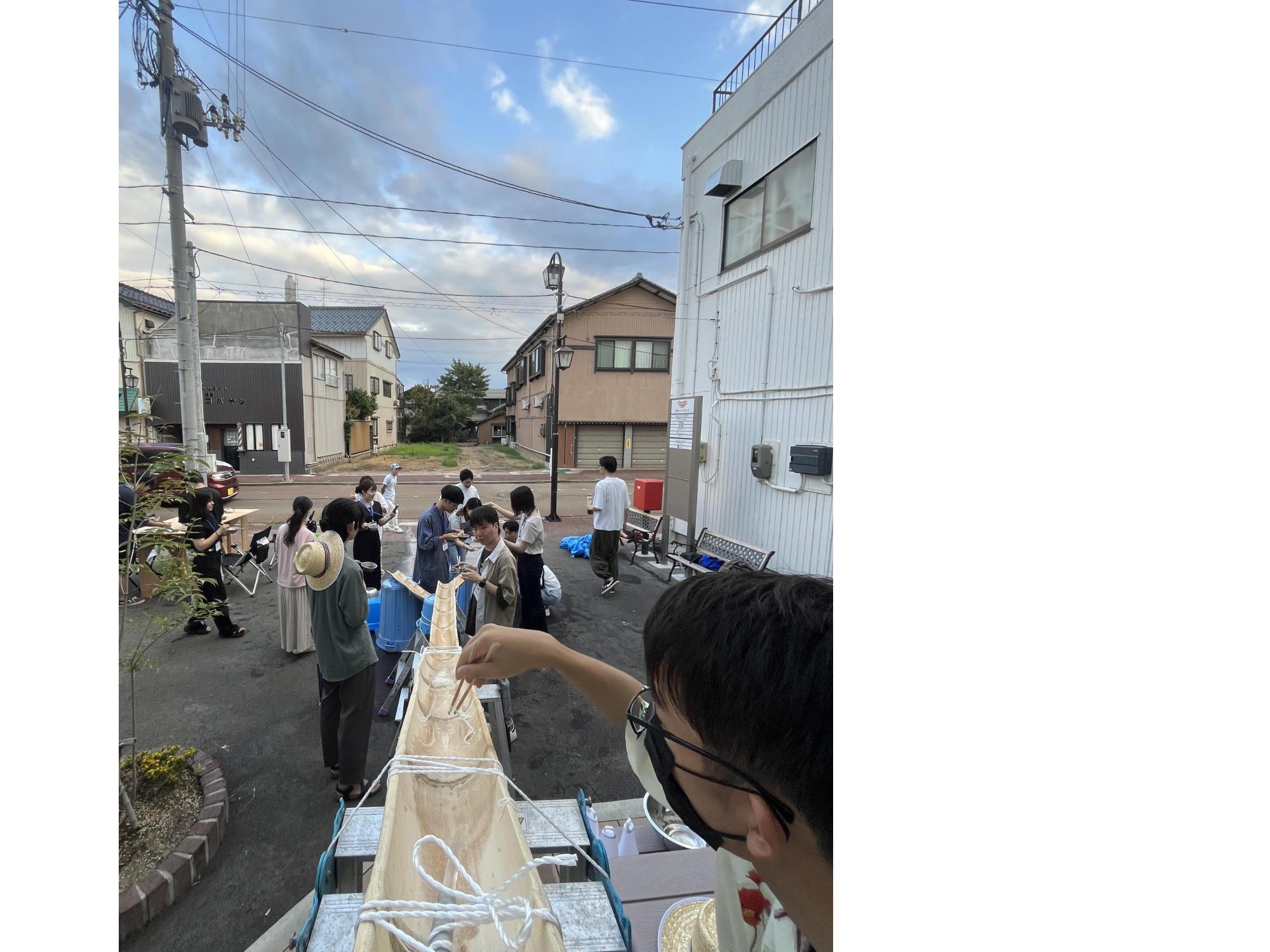 ながしそうめんの様子