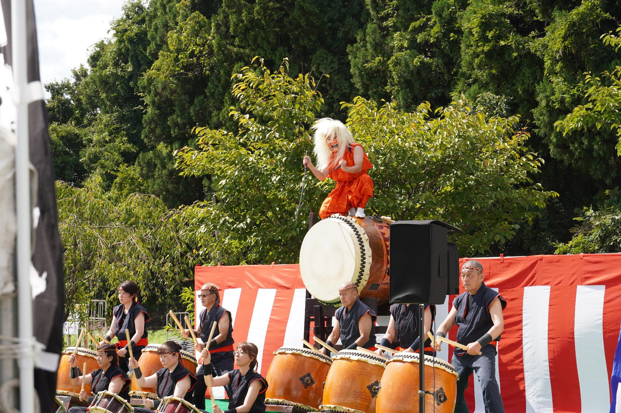 分水太鼓の演奏