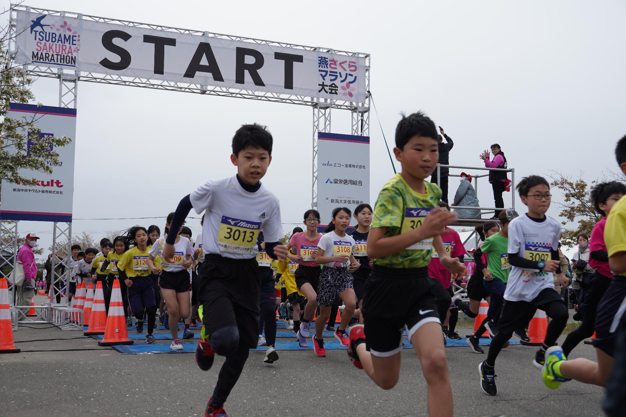 マラソン大会のスタートの様子