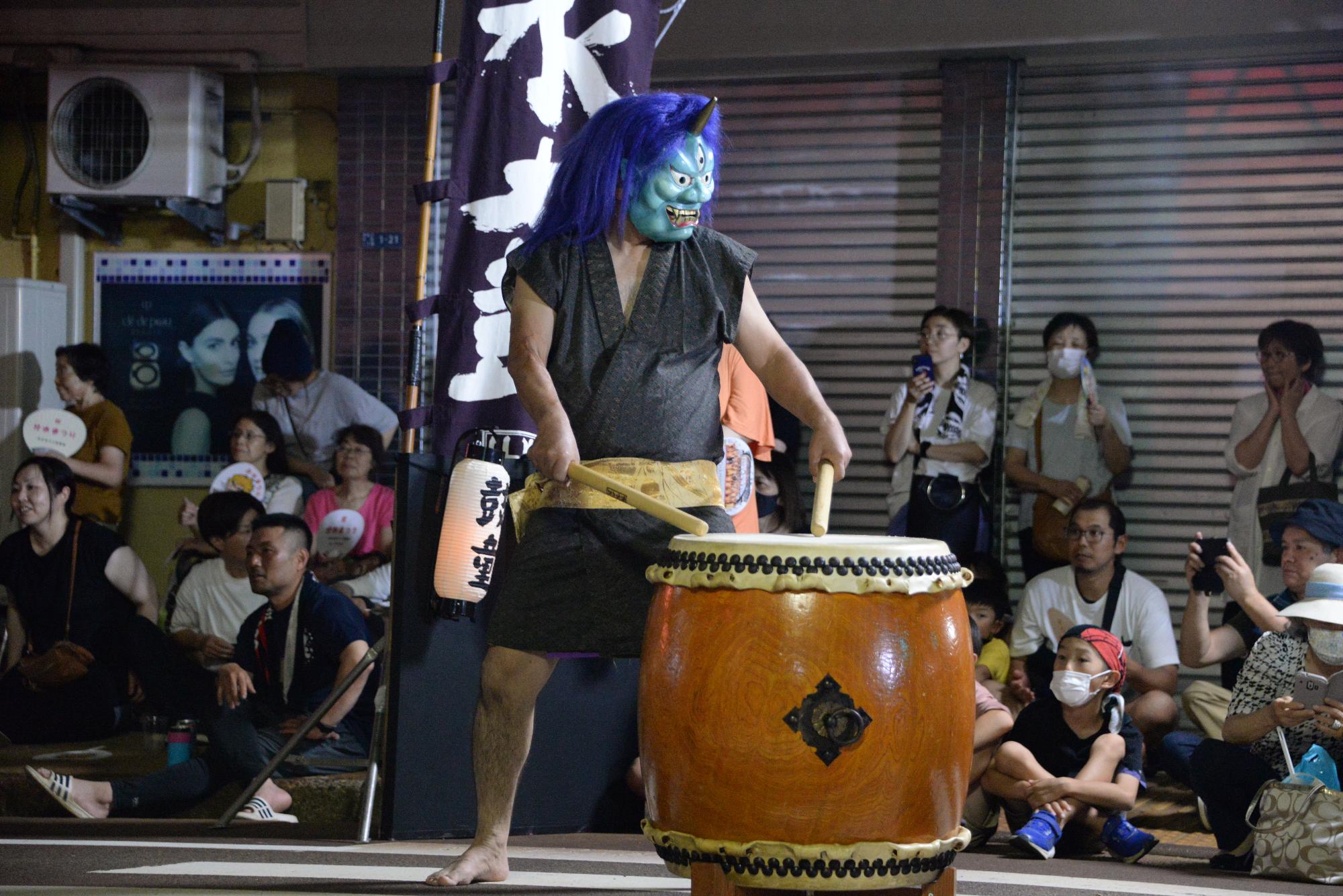 分水太鼓の演奏