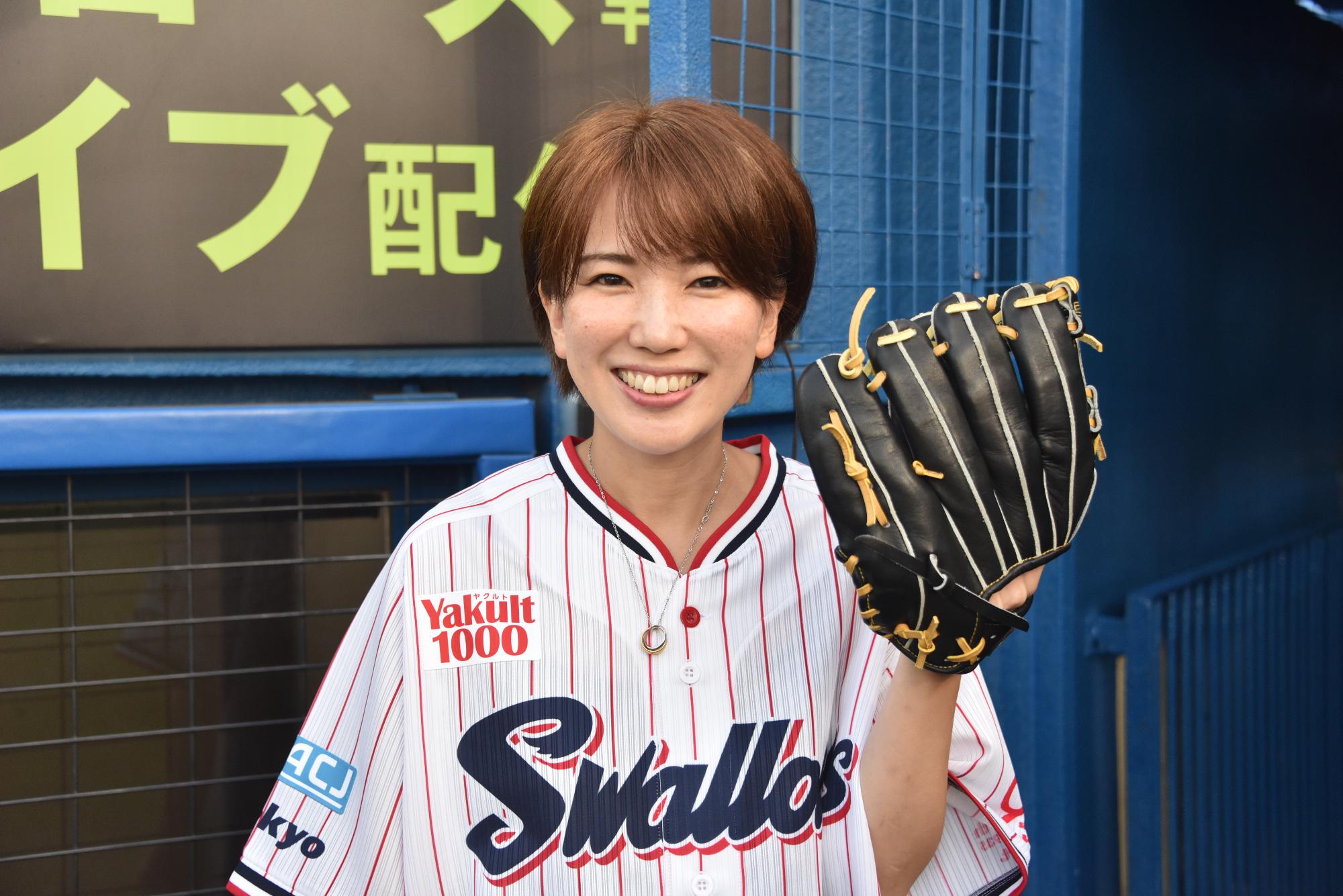 始球式前の村山さん