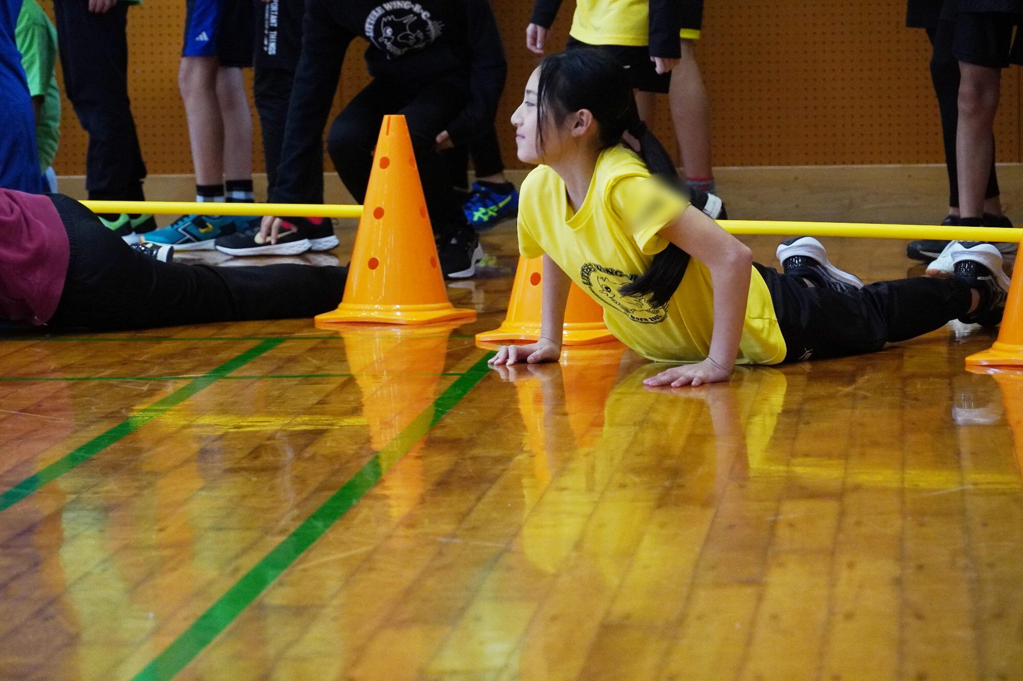 くぐっている様子