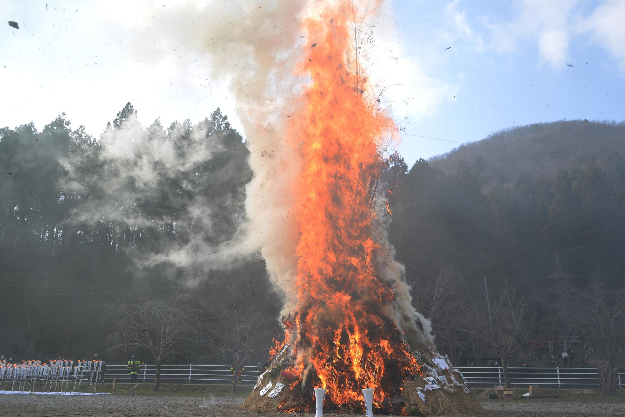 焚き上がる様子