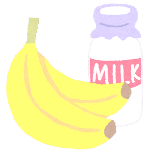 バナナと牛乳瓶のイラスト