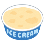 丸いカップに入ったアイスクリームのイラスト