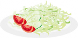 千切り野菜とトマトのサラダのイラスト