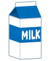 青と白でデザインされた牛乳パックの容器のイラスト