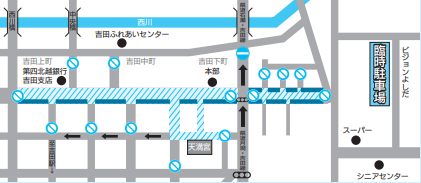 吉田天満宮祭礼の交通規制図