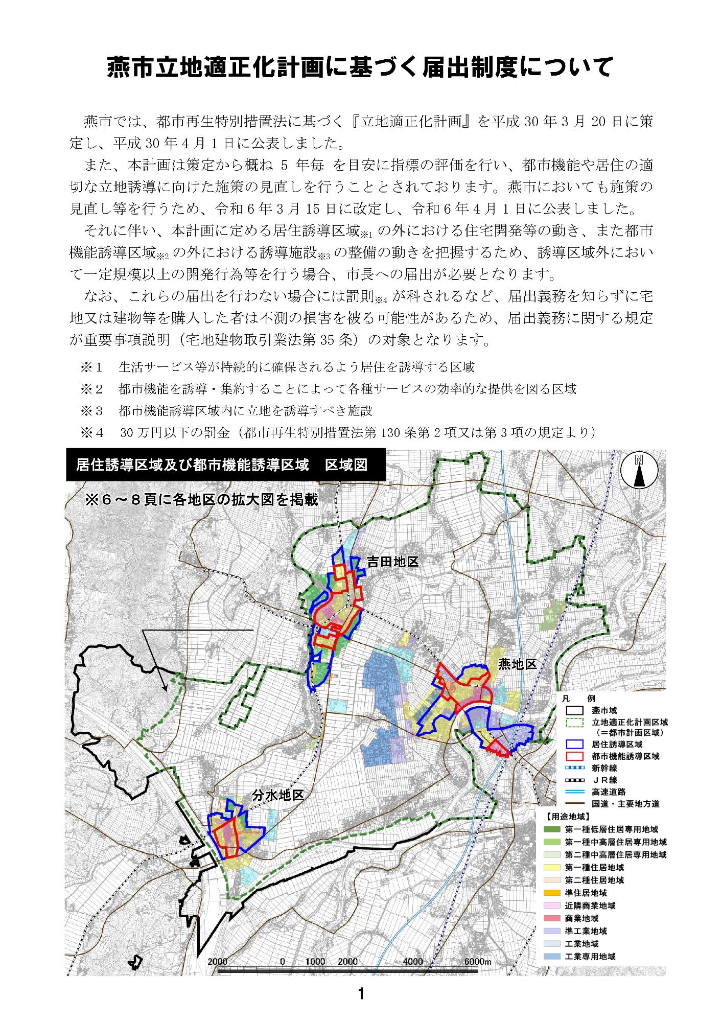 燕市立地適正化計画に基づく届出制度について