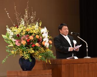 市長による式辞の写真