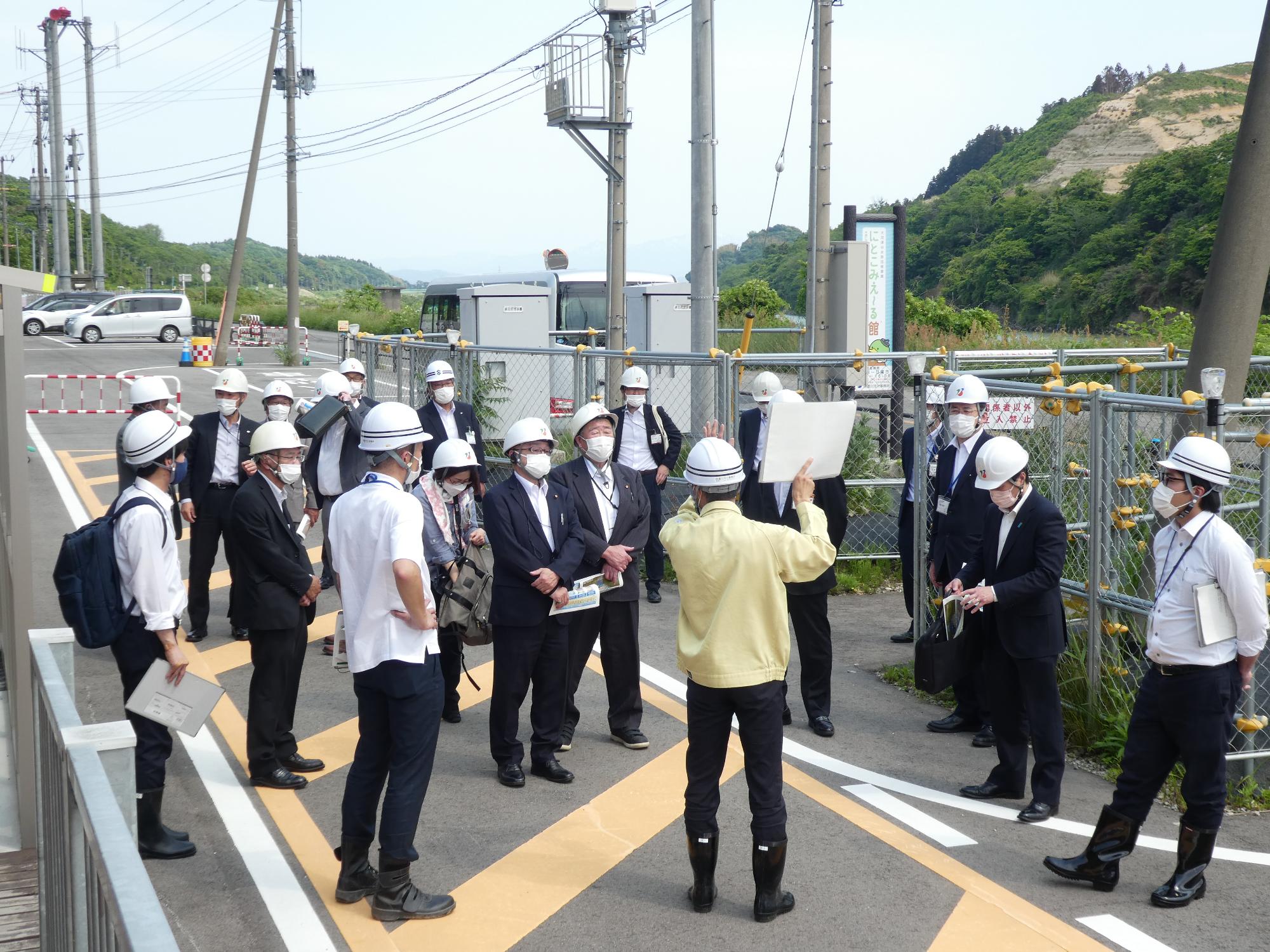 大河津分水改修現場にて