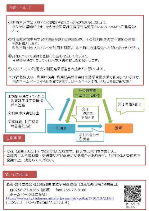 生涯学習人材バンクチラシ裏