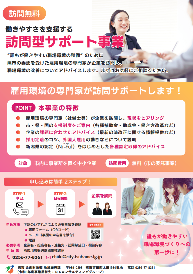 訪問型サポート事業のチラシ